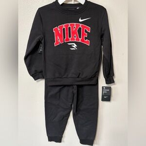 Nike Boy’s Black and Red Sweatpants Set